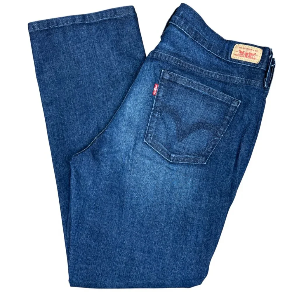 EUC Women's LEVI'S 505 Straight Leg Dark Wash Jeans |‎ Size 12S